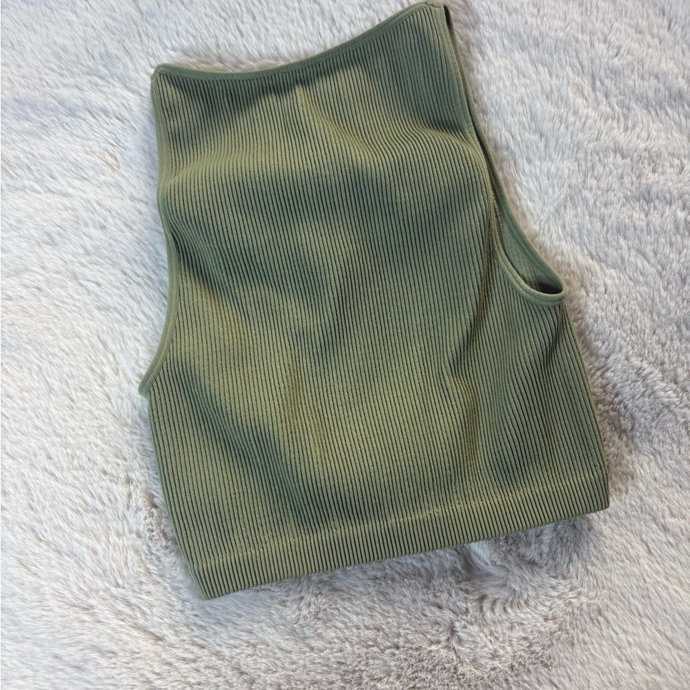 Sleek Olive Ribbed Tank Top